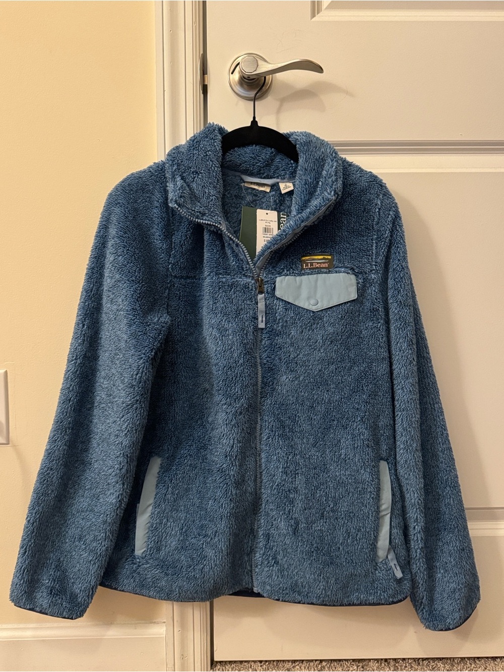 NWT L.L. Bean Blue High-Pile Fleece Full Zip Jacket Women's Size Small